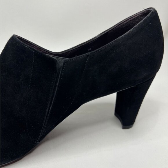 STUART WEITZMAN Made in Spain 🇪🇸 Black Suede Pumps Chunky Heel OW88728 Sz 10‎ - Picture 12 of 16